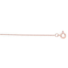 Load image into Gallery viewer, 10k Yellow Gold or White Gold or Rose Gold 0.45mm Solid Classic Box Chain Necklace