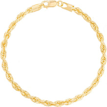 Load image into Gallery viewer, 10k Yellow Gold 3.5mm Solid Rope Chain Diamond Cut Bracelet or Anklet