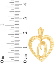Load image into Gallery viewer, 10k Yellow Gold 0.7" Personalized Alphabet Letter A - Z Initial Heart Pendant with optional Extendable Cable Chain Necklace