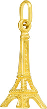 Load image into Gallery viewer, Italian 14k Yellow Gold 20mm Paris Eiffel Tower Charm Pendant with Optional Necklace, 16-17-18 Inch