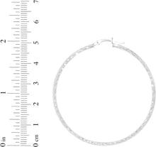 Load image into Gallery viewer, 10k White Gold 2mm Diamond Cut Round Tube Hoop Earrings