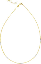 Load image into Gallery viewer, Italian 14k Two-Tone Gold 2.8mm Oval & Paperclip Link Adjustable Chain Necklace, 16 Inch-18"