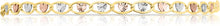 Load image into Gallery viewer, 10k Tri-Color Gold 3.5mm Valentino Heart Link Chain Bracelet or Anklet