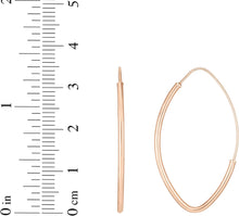 Load image into Gallery viewer, 14k Rose Gold High Polish Marquise Round Tube Hoop Earrings