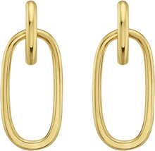 Load image into Gallery viewer, 14k Yellow Gold 31mm Oval Linked Hoop Earrings