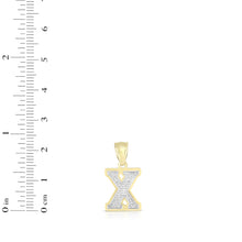 Load image into Gallery viewer, 10k Yellow Gold and White Gold 15mm 3D Alphabet Initial A Pendant