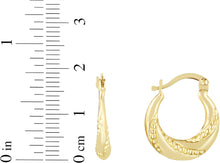Load image into Gallery viewer, 10k Yellow Gold 19mm High Polish Beaded Twisted Swirl Design Hoop Earrings