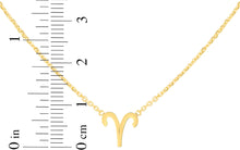 Load image into Gallery viewer, 14k Yellow Gold Horoscope Zodiac Sign Charm Pendants Chain Necklace 16" - 18 Inch