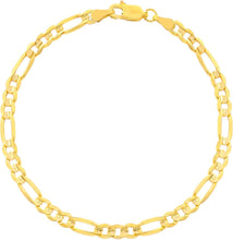 Load image into Gallery viewer, 14k Yellow Gold or White Gold 3mm Solid Figaro Chain Bracelet or Anklet