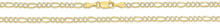 Load image into Gallery viewer, 10k Two-Tone Gold 2.5mm Lite Pave Diamond Cut Figaro Chain Link Necklace