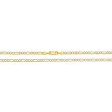 Load image into Gallery viewer, 10k Yellow Gold and White Gold 2.5mm Solid Two-Tone Figaro Chain Necklace