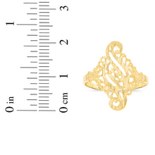 Load image into Gallery viewer, 10k Yellow Gold 20.6mm Diamond Cut Filigree Ring