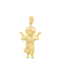 Load image into Gallery viewer, 10k Yellow Gold Baby Jesus Divino Niño Charm Religious Pendant