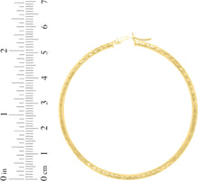 Load image into Gallery viewer, 10k Yellow Gold 2.5mm Diamond Cut Round Tube Hoop Earrings