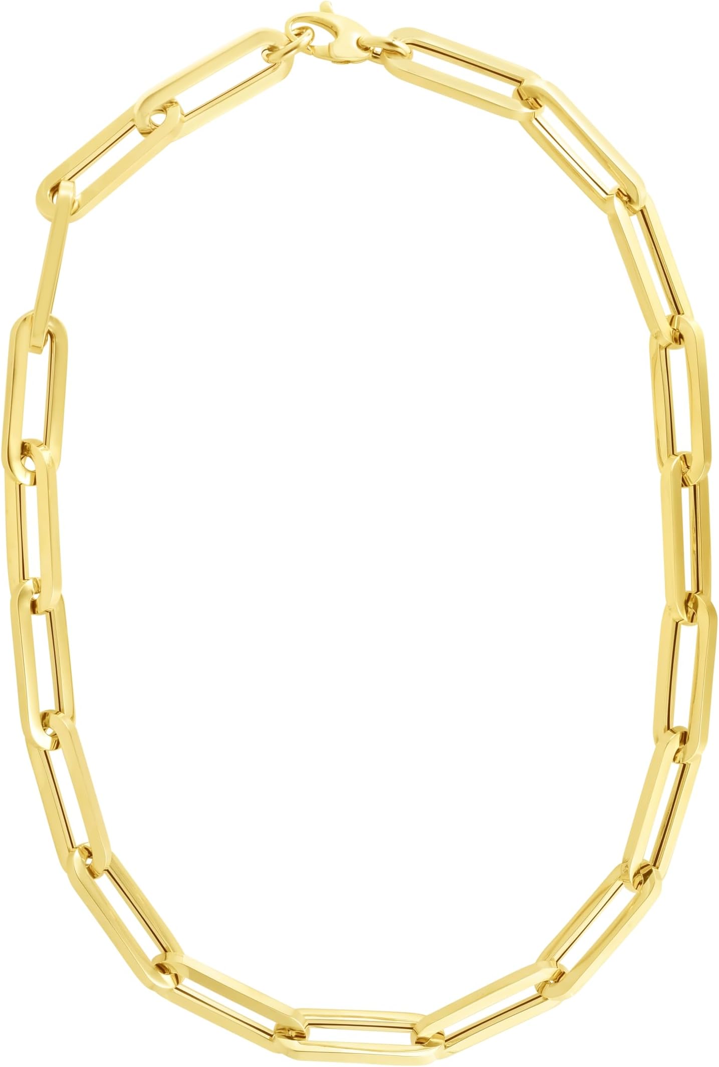 Floreo 14k Yellow Gold Lite Paperclip Link Chain Necklace 18