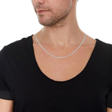 Load image into Gallery viewer, 14k White Gold 2.5mm Solid Curb Cuban Chain Necklace