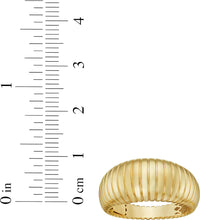Load image into Gallery viewer, Italian 14k Yellow Gold 9.6mm Graduated Tubogas Ring, Sizes 6 - 7
