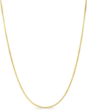 Load image into Gallery viewer, 14k Yellow Gold or White Gold or Rose Gold 0.75mm Solid Box Chain Link Necklace