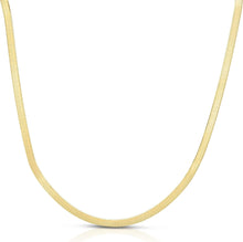 Load image into Gallery viewer, 14k Yellow Gold 1.5mm Solid Herringbone Chain Necklace