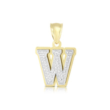 Load image into Gallery viewer, 10k Yellow Gold and White Gold 15mm 3D Alphabet Initial A Pendant