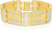 Load image into Gallery viewer, 10k Yellow Gold Last Supper CZ Bracelet, 8.5 Inch