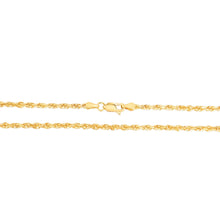 Load image into Gallery viewer, 10k Yellow Gold 2.75mm Solid Diamond Cut Rope Chain Necklace