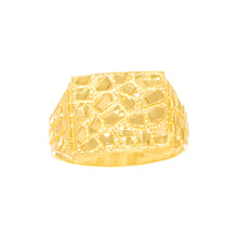 Load image into Gallery viewer, 10k Yellow Gold 17mm Solid Square Nugget Ring