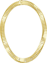 Load image into Gallery viewer, Italian .29cttw Diamond 14k Yellow Gold 13mm Piano Link Necklace, 18 Inch