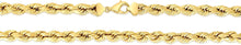 Load image into Gallery viewer, 10k Yellow Gold 9mm Diamond Cut Hollow Rope Chain Necklace