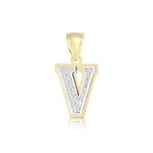 Load image into Gallery viewer, 10k Yellow Gold and White Gold 15mm 3D Alphabet Initial A Pendant