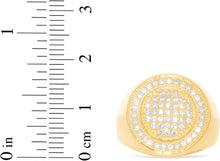 Load image into Gallery viewer, 10k Yellow Gold 17.1mm Pave CZ Circle Signet Ring, Sizes 4-12