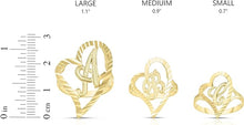 Load image into Gallery viewer, 10k Yellow Gold Small Medium Large or Extra Large A-Z Cursive initial Letter Heart Ring