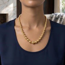 Load image into Gallery viewer, 14k Yellow Gold Graduated Shiny High Polish Bead Chain Necklace 16" - 17" - 18 Inch