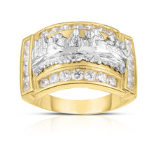 Load image into Gallery viewer, 10k Yellow Gold and White Gold Last Supper CZ Ring
