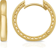 Load image into Gallery viewer, 14k Yellow Gold Mini Beaded Huggie Earrings