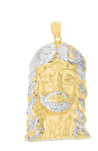 Load image into Gallery viewer, 10k Yellow Gold Face of Jesus Christ Two-Tone Religious Pendant