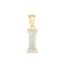 Load image into Gallery viewer, 10k Yellow Gold and White Gold 15mm 3D Alphabet Initial A Pendant