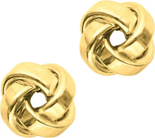 Load image into Gallery viewer, 14k Yellow Gold 8mm Medium Polished Love Knot Stud Earrings
