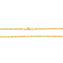 Load image into Gallery viewer, 10k Yellow Gold 2.5mm Solid Diamond Cut Rope Chain Necklace