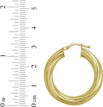 Load image into Gallery viewer, 14k Yellow Gold 4.5mm Full Twist Round Circle Hoop Earrings