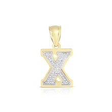 Load image into Gallery viewer, 10k Yellow Gold and White Gold 15mm 3D Alphabet Initial A Pendant
