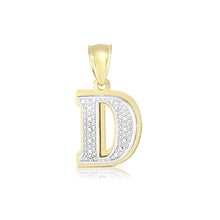 Load image into Gallery viewer, 10k Yellow Gold and White Gold 15mm 3D Alphabet Initial A Pendant