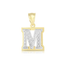 Load image into Gallery viewer, 10k Yellow Gold and White Gold 15mm 3D Alphabet Initial A Pendant