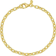 Load image into Gallery viewer, 14k Yellow Gold 3.3mm Cable Charm Link Bracelet, 7 Inch