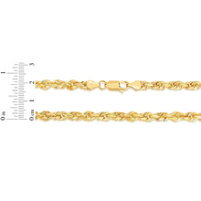 Load image into Gallery viewer, 10k Yellow Gold 6mm Solid Rope Chain Diamond Cut Bracelet or Anklet