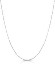 Load image into Gallery viewer, 10k White Gold 1mm or 1.3mm Singapore Chain Necklace
