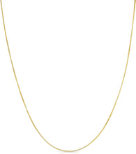 Load image into Gallery viewer, 14k Yellow Gold or White Gold or Rose Gold 0.45mm Solid Box Chain Link Necklace