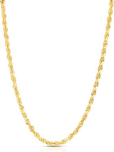 Load image into Gallery viewer, 10k Yellow Gold 6mm Solid Diamond Cut Rope Chain Necklace