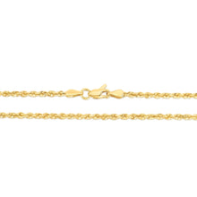 Load image into Gallery viewer, 10k Yellow Gold 2.25mm Solid Diamond Cut Rope Chain Necklace