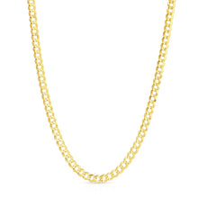 Load image into Gallery viewer, 10k Yellow Gold 5mm Solid Curb Cuban Link Chain Necklace